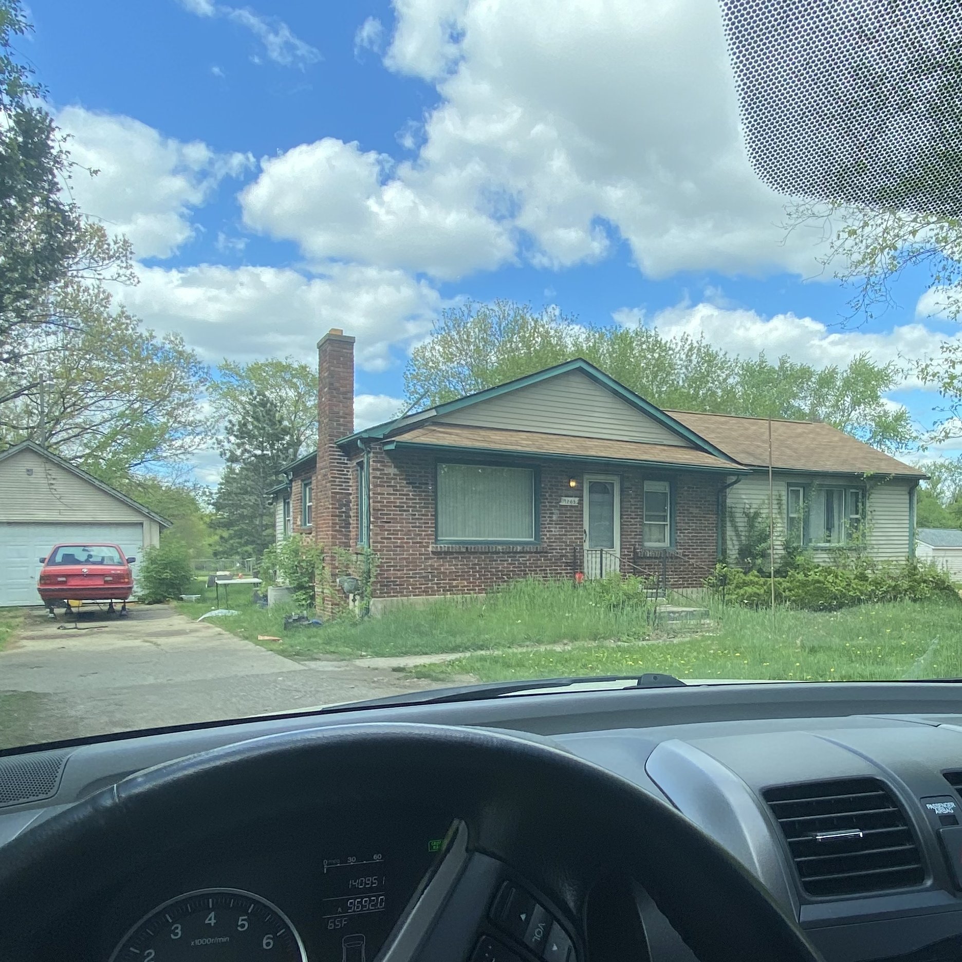 The Pontiac house where PPP started — viewed from the car